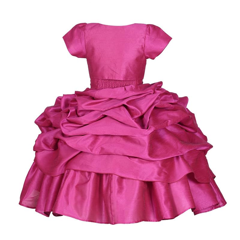 Image of Ripening Baby Girls V-Nack Satin Fit and Flare Trendy & Stylish Designs Kids Wear Long Maxi Dress