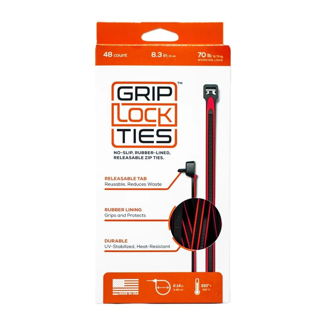 Amazon.com: GRIP LOCK TIES G8-BKRD-X48 Cable Ties, Zip Ties, 8 in