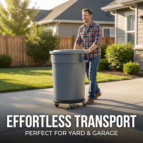 XAYIYXGS 32 Gallon Outdoor Trash Can with Lid and Wheels, Mobile Storage Containers for Tools and Supplies in Shopping Centres, Restaurants and Backyards (2) - Thumbnail 7