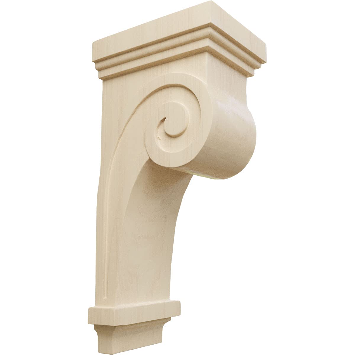 Ekena Millwork COR04X05X12SCRW Scroll Wood Corbels, 4 1/2"W x 5 5/8"D x 12"H, Rubberwood