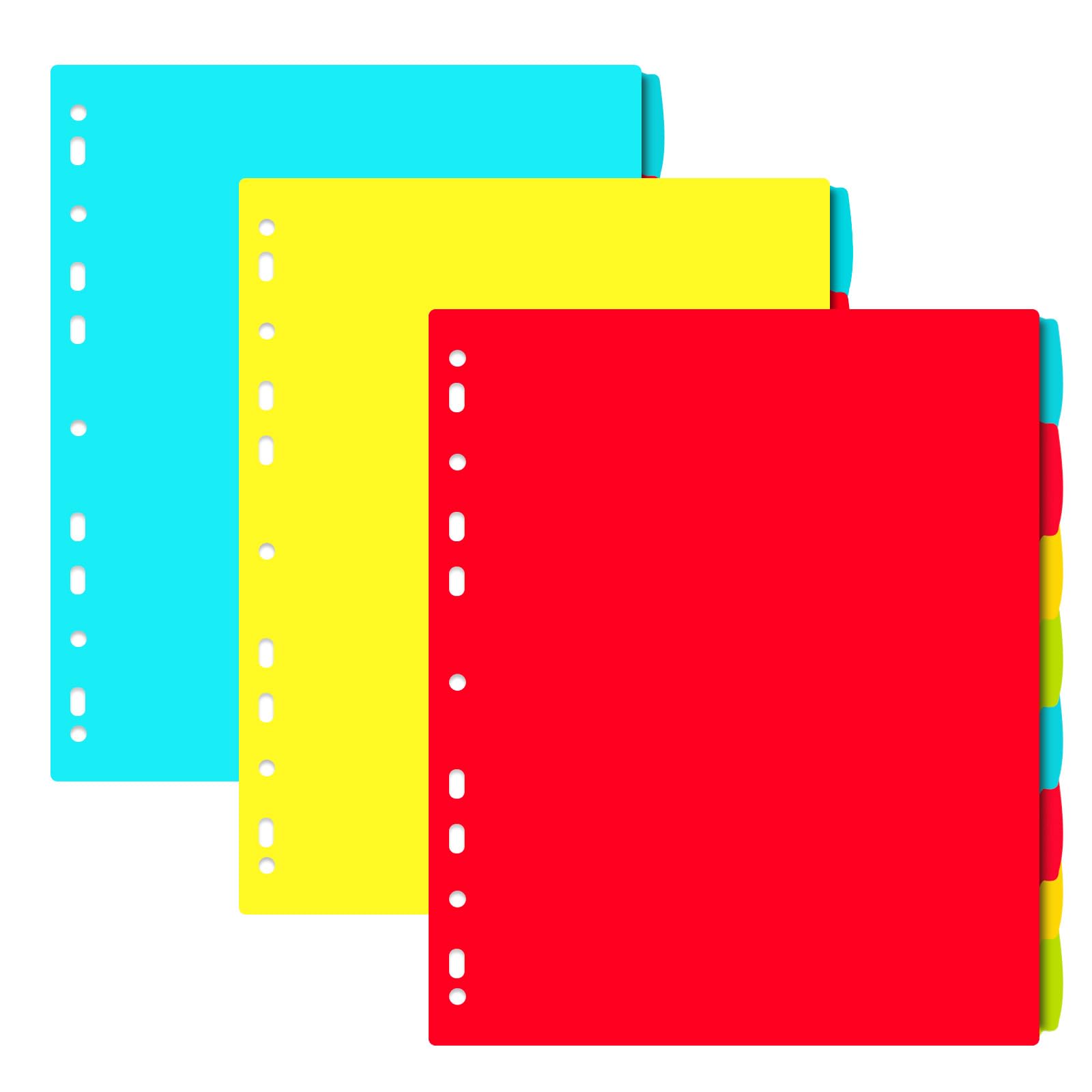 Photo 1 of 2 PACK***INFUN 8-Tab Dividers for 3 Ring Binder - 24 PCS,Multicolor Plastic Binder Dividers with Tabs?Binder Dividers with 11 Holes - 3 Sets