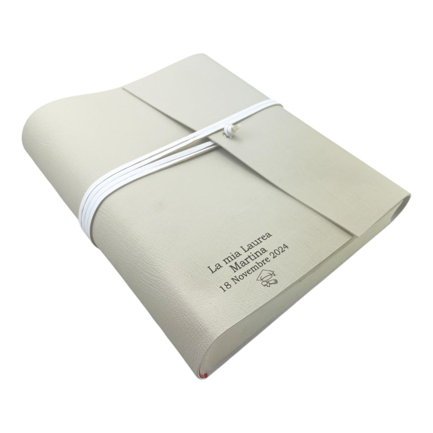 Álbum de fotos hecho a mano TriVin Art, en símil piel bicolor, personalizable con 3 líneas + símbolo, clásico con papel de seda Regalo de cumpleaños Eventos de boda Aniversario Recuerdos de boda