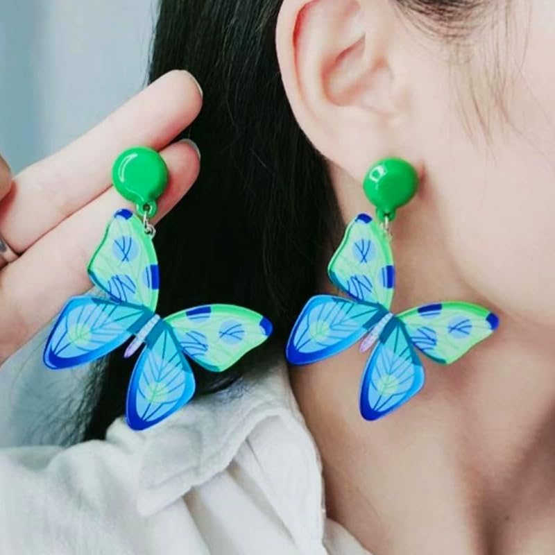 Butterfly earrings, acrylic embossed printed personalized earrings for women - Image 2