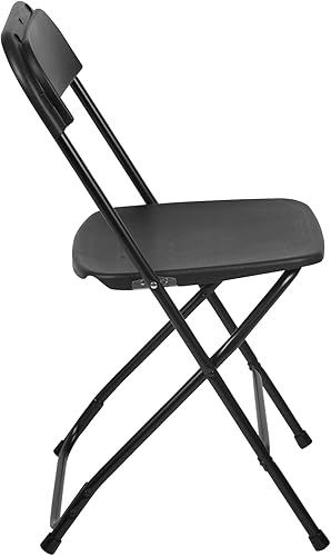 Vista 80 de Flash Furniture Hercules - Silla plegable comercial grande y alta, extraancha, capacidad de 650 libras de plástico duradero, color negro, paquete