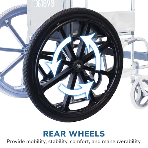 Image of EverActiv Economy Plus - Chrome Finish | Wheel chairs for old People with Safety Belt | Sturdy frame and Easy folding Mechanism