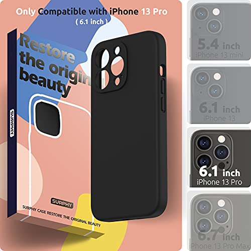 SURPHY Silicone Case Compatible with iPhone 13 Pro Case 6.1 inch (2021), with Camera Protection Liquid Silicone Soft Gel Rubber Phone Case Cover with Microfiber Lining (Black) by SURPHY - Used condition - Image 2