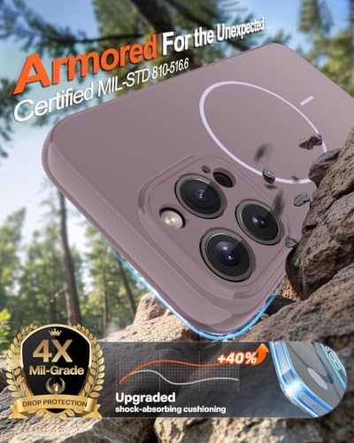 Image of Magnetic for iPhone 16 Pro Max Case,Shockproof Matte Cover,Lavender Purple