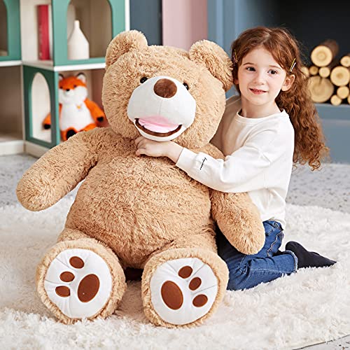 Earthsound Giant Teddy Bear Stuffed Animal - Large Plush Toy Big Soft Toys - Huge Life Size Jumbo Cute Oversized Fat Bears Animals - Gifts For Girls Boys Kids Girlfriend (Brown, 39 Inches) #TOP2