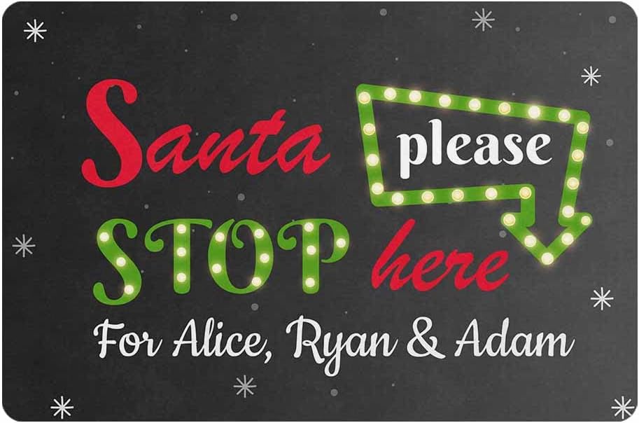 Customized Christmas Door Mat. Entrance Mat Indoor, Personalized Welcome Mat. Housewarming Gift for Halloween, Thanksgiving, Christmas & Family. (Doormat 10, 24" x 16")