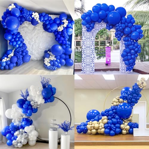 Miniatura 5 de Unisun Globos Azul Real, 130 Piezas Kit Arco Guirnalda Globos Azul Oscuro, 5 10 12 18 Pulgadas Globo Azul Profundo Para Niños Hombres Mujeres Niñas Bodas Cumpleaños Fiestas Baby Shower Decoraciones