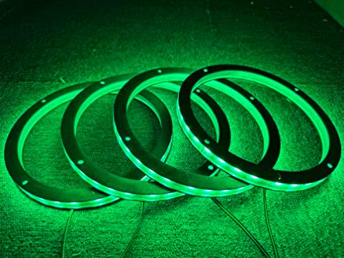 Sando Tech 4PCS 6.5" RGB Changing Car LED Speaker Decorative Light Kit Waterproof Spacer Ring Light Remote and Bluetooth App Controlled (Speaker NOT Included)