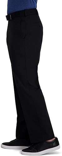 Miniatura 3 de Haggar Hombre Cool Right Performance Flex Solid Classic Fit Pantalón de parte delantera plana