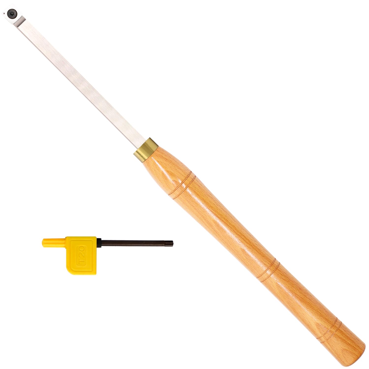 Asieg Tool 18.5 Inches Carbide Tipped Lathe Wood Turning Tools Rougher Chisel Tool Bar With 15Mm Square Radius Carbide Insert For Wood Hobbyist Or Diy Or Carpenter
