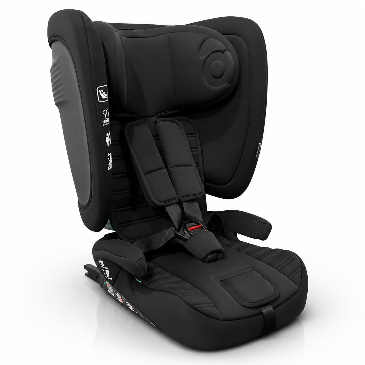 Silla de coche i-Size evolutiva 76-150 cm | Homologada ECE R129, arnés 5 puntos, respaldo reclinable y autoajustable, protección lateral | Neocare Negra Asalvo