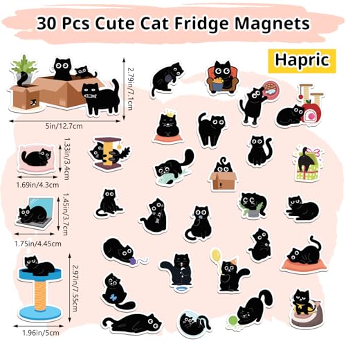 30 imanes decorativos de gato negro Hapric miniatura 3