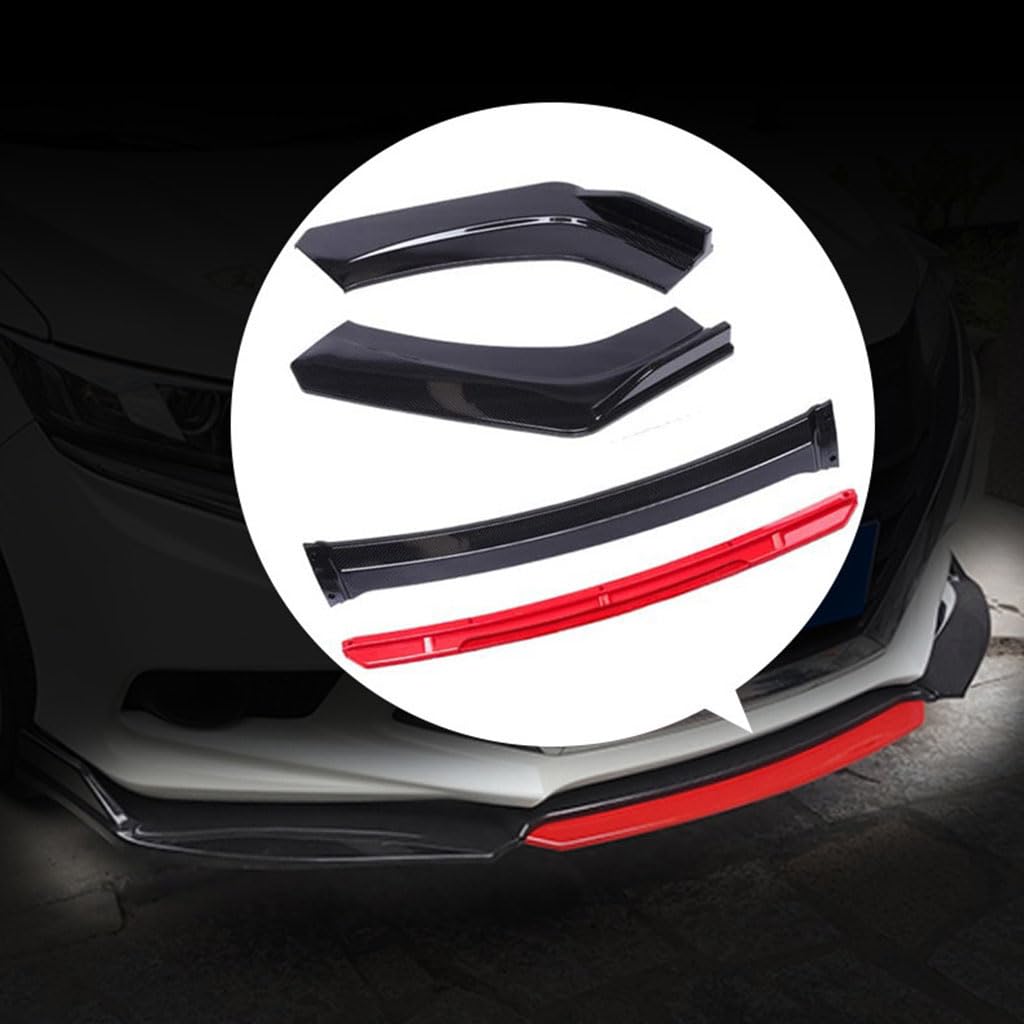Coche Alerón Delantero para Opel Insignia B Sports Tourer Kombi 2017-2024 2025, Alerón Delantero Labio Hoja Divisoria Lip Exteriores Accesorios(Black Red)