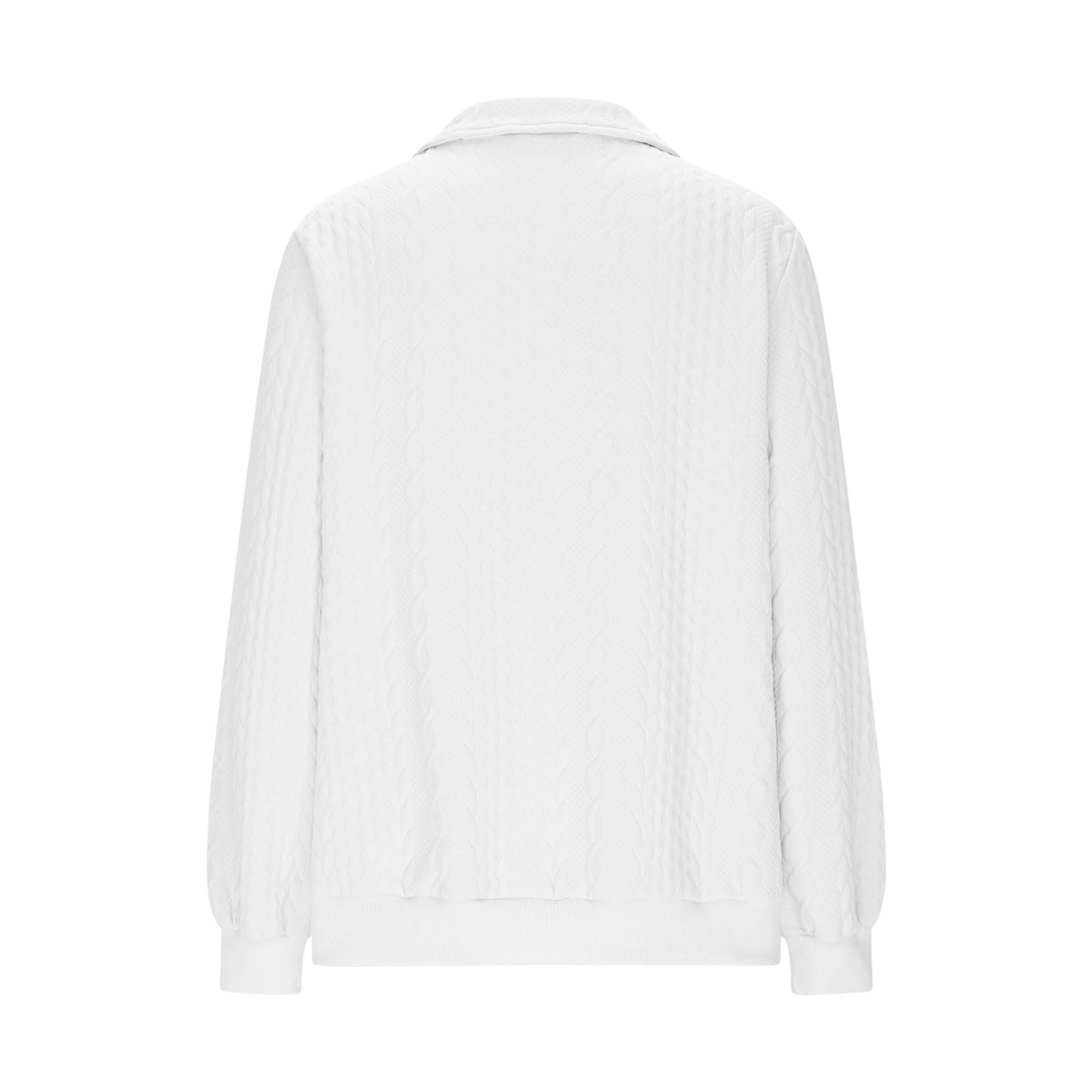 Sweat Femme Décontracté Pull Femme Col Montant avec Fermeture Éclair Haut Ample À Manches Longues Couleur Unie Jacquard Sweatshirt avec Poche Confortable Sport Top Blouse Automne Et Hiver