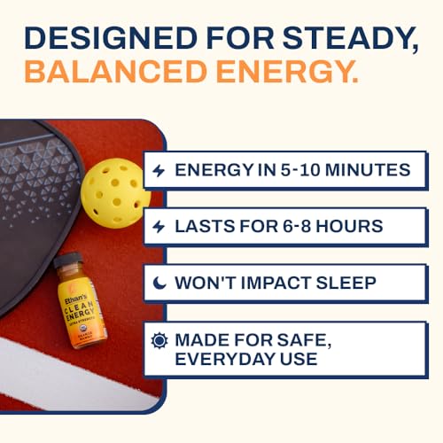 Image of Ethan's Organic Clean Energy Shots Orange Mango Extra Strength, 2 Pack of 2oz | 200mg Caffeine | Green Tea, Guayusa, Lion's Mane & Cordyceps | Sugar-Free, Vegan, Gluten-Free, USDA Organic