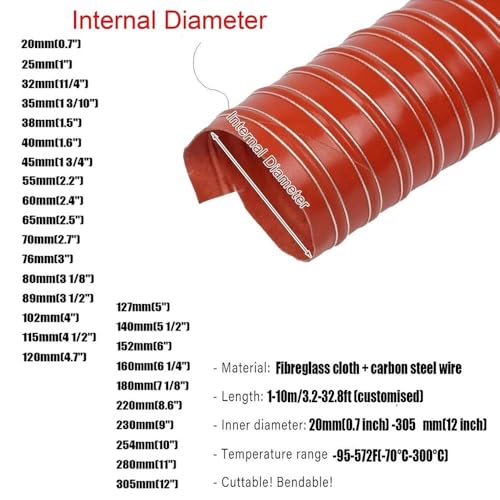 Conduit de ventilation silicone flexible 35mm refroidissement freins - 8