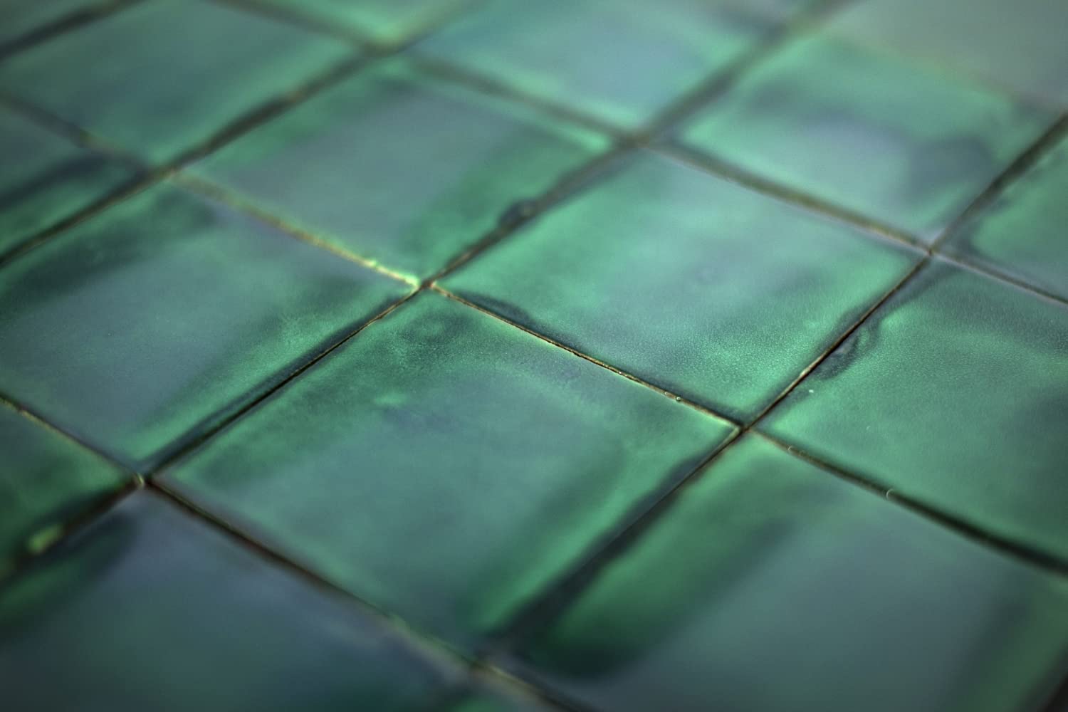 Cerames Azulejos verdes mexicanos monocolor Verde Deslavado - azulejos de mosaico, azulejos ceramica monocromáticos para cocina, baño, ducha | Un paquete de 90 baldosas verdes ceramica 10,5x10,5 cm