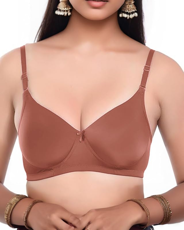 Image of Full Coverage Seamless Soft Comfort Padded Bra,Non-Wired T-Shirt Bra for Women and Girls.