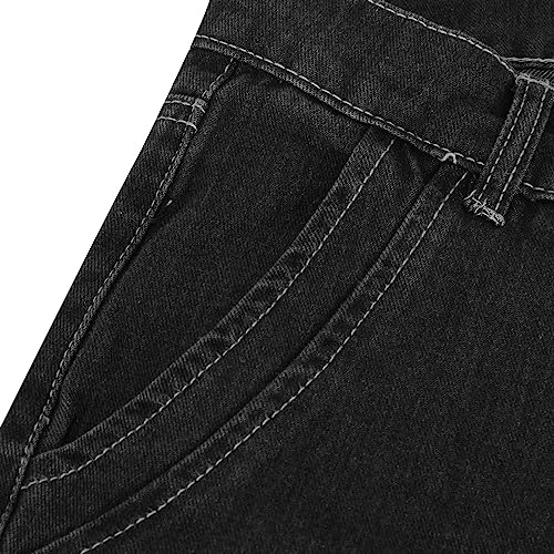 Women's Plus Size Flare Jeans Vintage High Waisted Baggy Wide Leg Denim Pants Straight Leg Pull On Jeans Pockets4