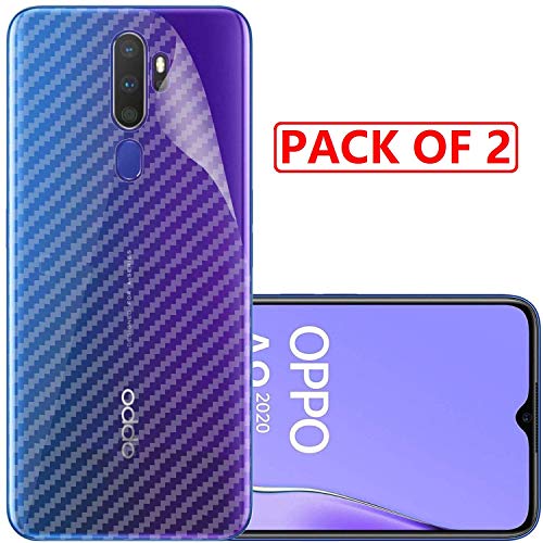 Image of Compatible with (Pack of 2) Oppo A9 (2020) Back Screen Protective Film Carbon Fiber Skin Transparent Screen Guard Sticker