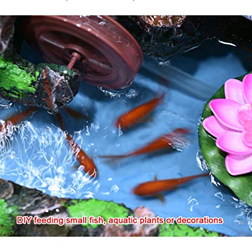 FMOGE Innenbrunnen Lucky Elephant Desktop-Brunnen Künstlicher Bergsteinpavillon Und Drehrad Innendekorationsbrunnen Kreativer Innenbefeuchter Geeignet Für Wohnzimmer Schlafzimmer Büro I. - Image 4