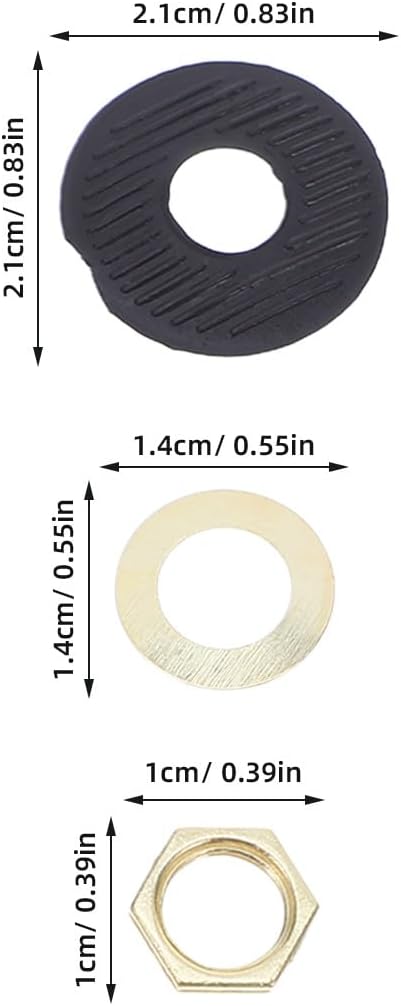 Angoily 30 Sets Quartz Clock Washer Kit: Clock Repair Accessory Set for DIY Wallclocks Includes Nuts Rubber Washers and Fittings
