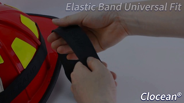 Firefighter Helmet Band 2 Pack, Strengthened Rubber Fire Helmet Strap for Holding Firefighting Tools, Flexible and Sturdy to Fit for Various Styles of Fire Helmets or Hard Hats, Black