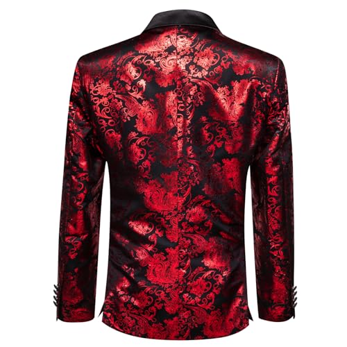 Image of Barry. Wang Men's Sport Coats & Blazers Flower Suit Jacket 1 Button Paisley Tuxedo Mardi Gras Carnival Parade Gift