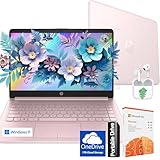 HP Ultralight 14 inch Laptop with Intel 4-Core Processor • with Microsoft 365 and Wireless Earbuds • 16GB RAM • 128GB External & 64GB Onboard & 1TB Cloud Storage • HD Display • Pink • Windows 11