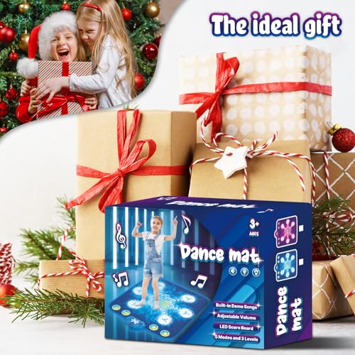 LEAPRCSTORE Tanzmatte für Kinder ab 4-12 Jahre, Spielzeug Geschenke für Mädchen, Musikmatte mit 6 Leuchtenden Pfeilen, 5 Spielmodi und LED Anzeige, Weihnachten Geburtstag für Junge & Mädchen