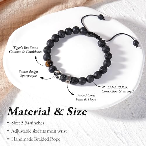 Pulsera deportiva con cruz y cuentas para hombre y mujer miniatura 4
