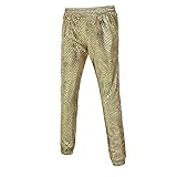 WULFUL Kids Boys Metallic 70s Disco Costume Sequin Party Jogger Pants