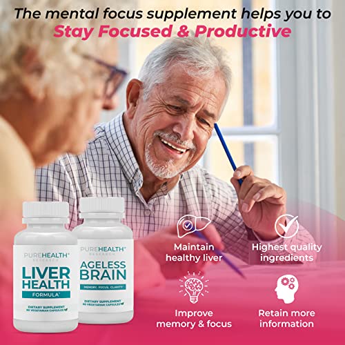 Ageless Brain Plasmalogen Supplement And Liver Health Formula 2 Pack Bundle - Advanced Memory Formula Brain Boost - Studying Essentials With Detox And Cleanse Support #TOP1