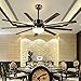 Generic & Lüfterlampe LED Lüfter Kronleuchter Wohnzimmer Lampe im europäischen Stil mit Eisenblatt Lüfterlampe Hotel Restaurant Großer Deckenventilator [Energieklasse