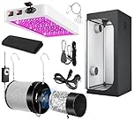 Indoor Grow Tent Kit, LED Grow Light, Fan Filter, Grow Tent, 120 x 120 x 200 cm (80 x 80 x 160 cm)