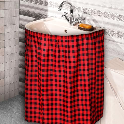 Windkream Sink Skirt Bathroom Self Adhesive Under Sink Curtain Cover
