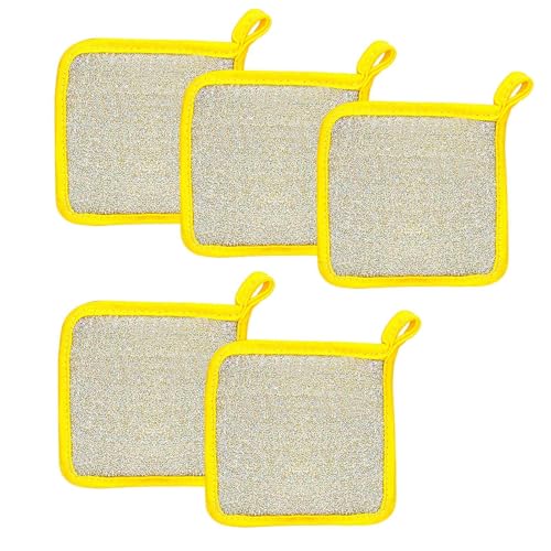 Paños de cocina multiusos | 5 paños de doble capa, paños de limpieza, reutilizables y resistentes a los arañazos