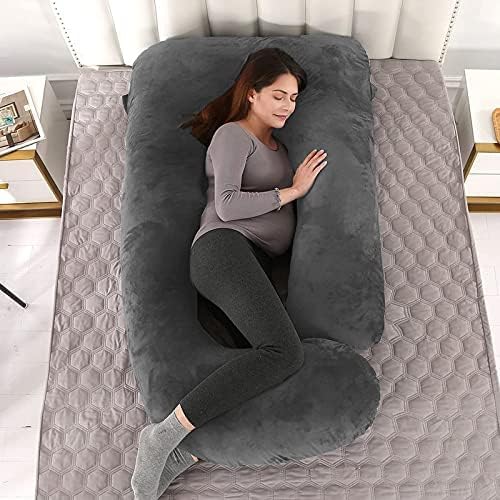 Pregnancy Pillow for Pregnant Lady, 57 Inch (GREY-G90)-image-12