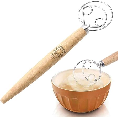 LUXURINO LONDON 2020 Upgraded Version: Double Eyes, 13"Premium Cake Bread Pizza Danish Dough Whisk sourdough Bread