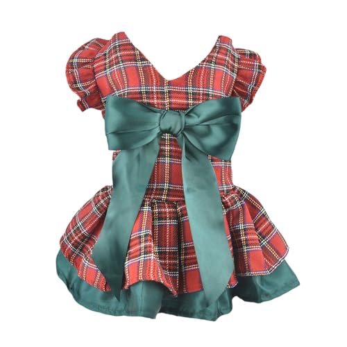 Vestido de Navidad para perro con moño grande, talla S