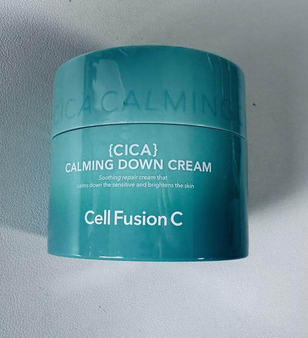 Cell Fusion C Calming Down Cream, CICA, Redness Relieving Moisturizer for Sensitive Skin, Green Color Correcting, Centella Asiatica, 50ml / 1.69 fl.oz