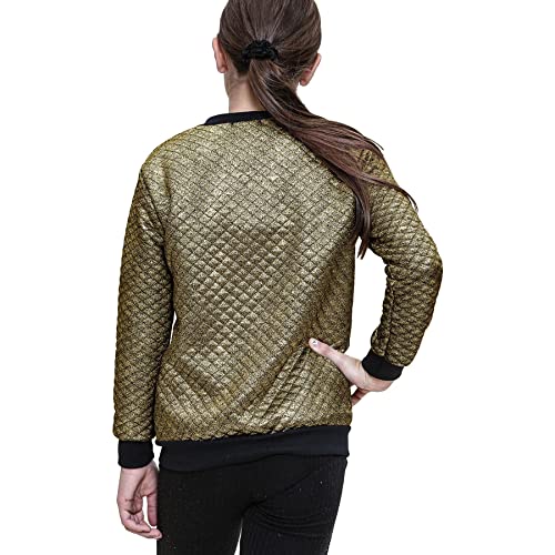 Girls Shiny School Jacket Fashion Quilted Bubble Coat Urban Winter Wear Round Neck Coat Age 7-13 Years3