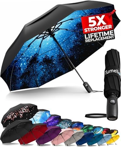 TUMELLA Strongest Windproof Travel Umbrella (Compact, Superior & ...