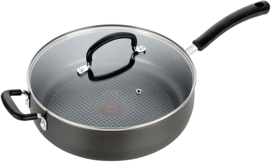 Ultimate Hard Anodized Nonstick Jumbo Cooker 5 Quart Oven Safe 400F, Lid Safe 350F Cookware, Pots and Pans, Dishwasher Safe Grey