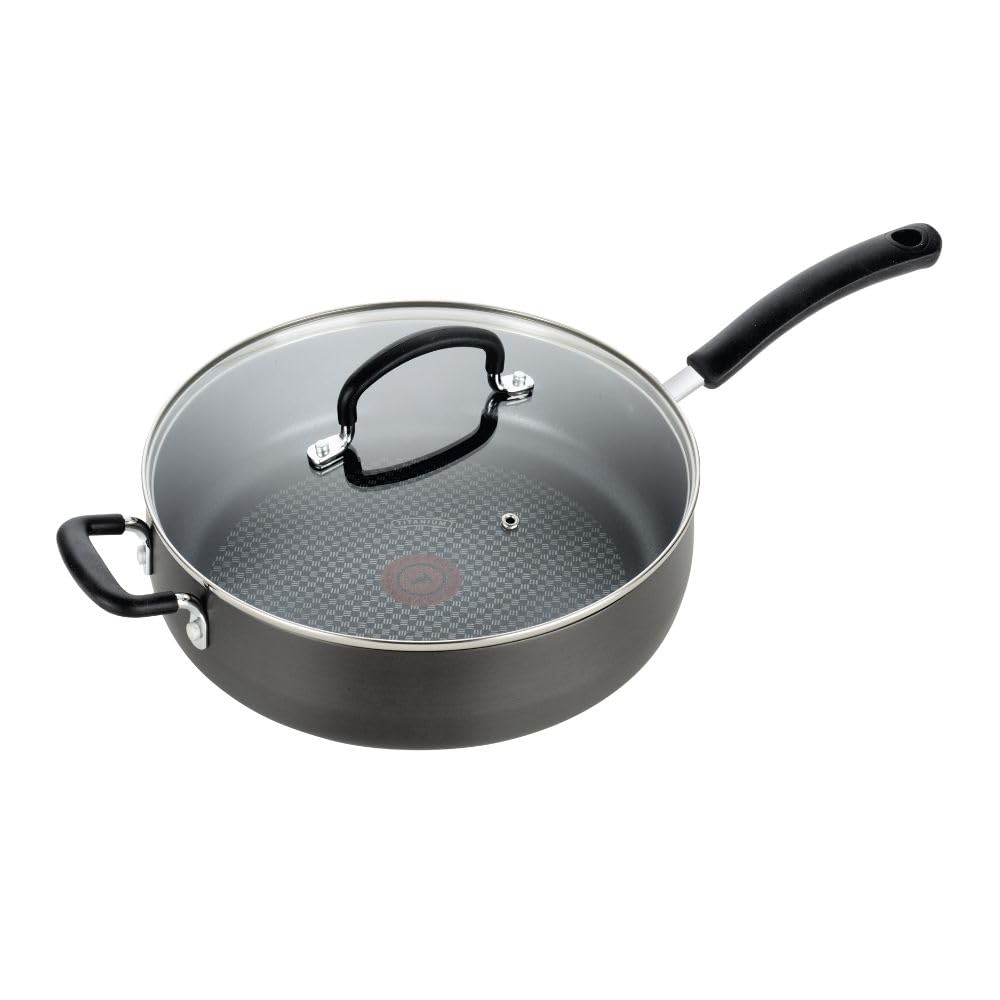 T-fal Ultimate Hard Anodized Non Stick Jumbo Cooker With Lid Helper Handle 5 Quart Oven Broiler Safe 400F