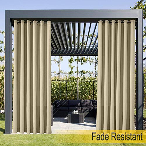 Waterproof, Fade Resistant Outdoor Curtain Khaki 55