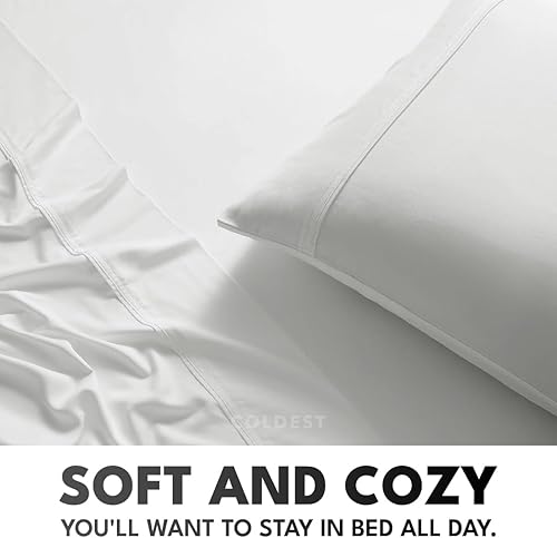 Miniatura 4 de La viscosa 100% orgánica más fría derivada de sábanas de bambú, ultra suave y refrescante, bolsillo profundo, doble costura, ideal para personas que